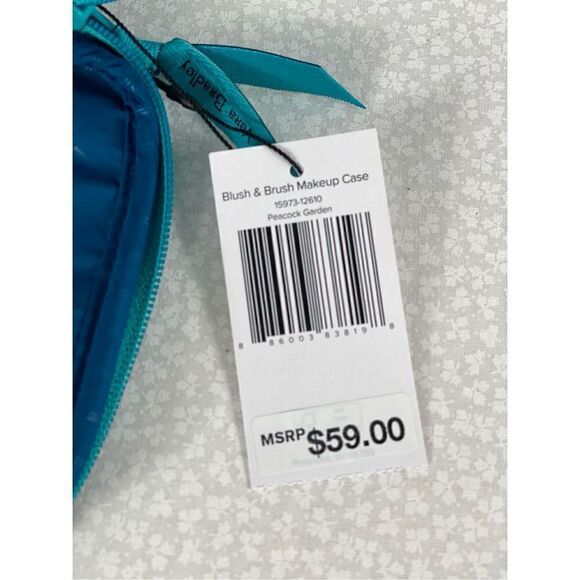 VERA BRADLEY Blush & Brush Makeup Case - PEACOCK GARDEN - Picture 6 of 8